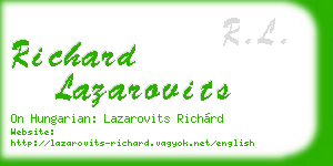 richard lazarovits business card