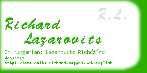 richard lazarovits business card